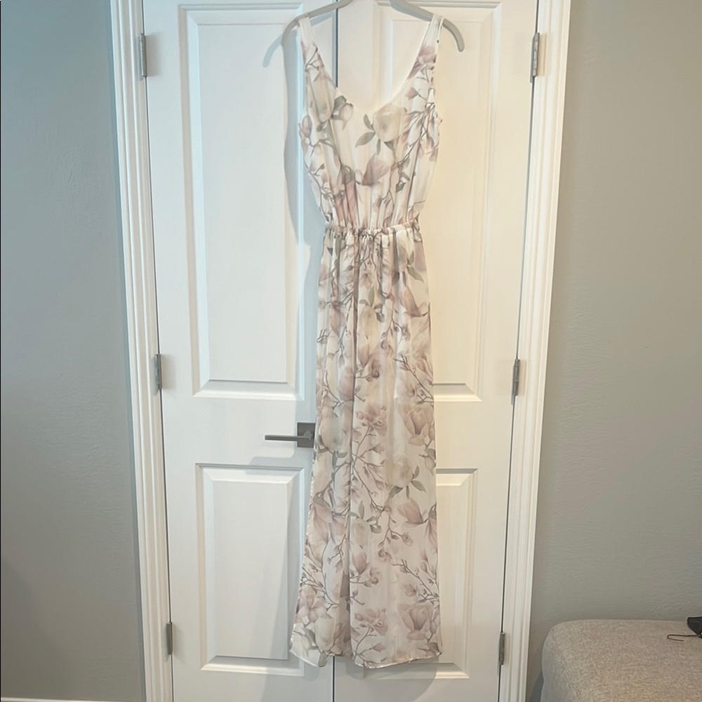 Floral Cream Maxi Dress